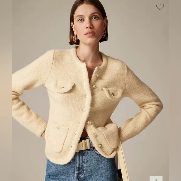 Textured sweater lady jacket in black